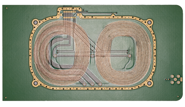 Планарные катушки, встроенные в печатную плату системы беспроводной зарядки
